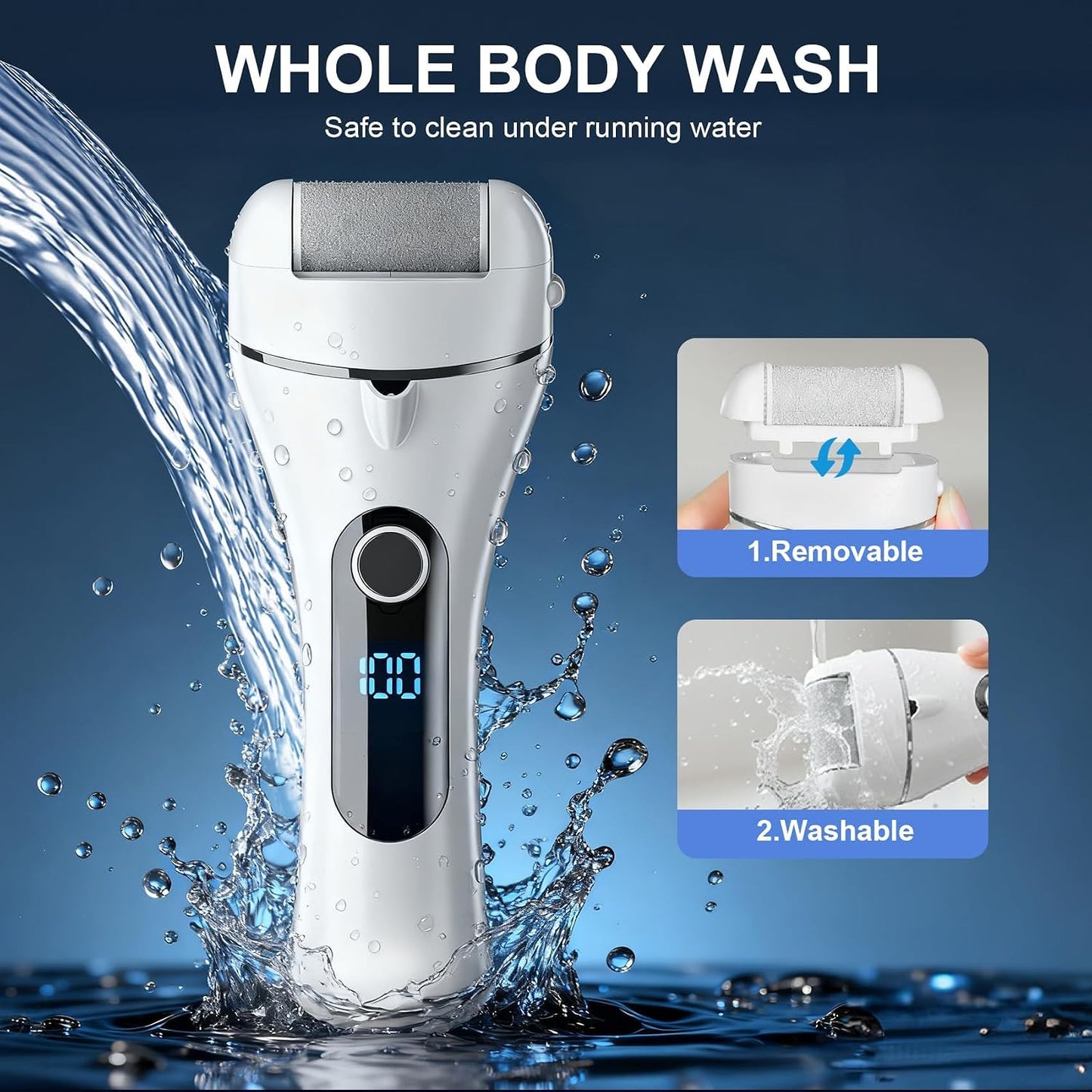 9.0 Upgrade Electric Foot Callus Remover -【Removes 99.99% of Calluses in 2 Minutes】Professional Foot Callus Remover IPX7 Waterproof Electric Callus Remover for Feet Hard Care Dead Cracked Skin