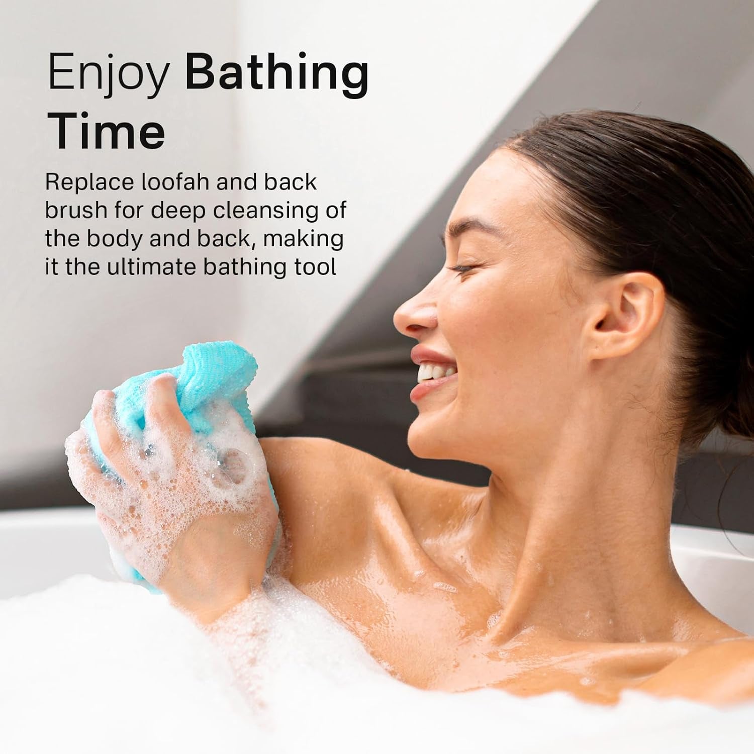 Exfoliating Washcloth Towel- Exfoliating Body Scrubber Exfoliator, Back Scrubber for Shower Bath, Exfoliate Rags Wash Cloths, Loofah Lufa Sponge, Body Scrub & Exfoliation Women Men