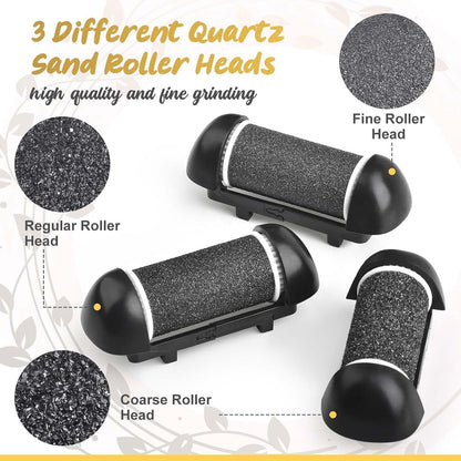 9 Pack Replacement Roller Head for Electric Callus Remover Electric Refill Heads for Electric Callus Remover Foot Grinder,Extra Coarse Regular Coarse Fine Coarse(Excluding Machine)