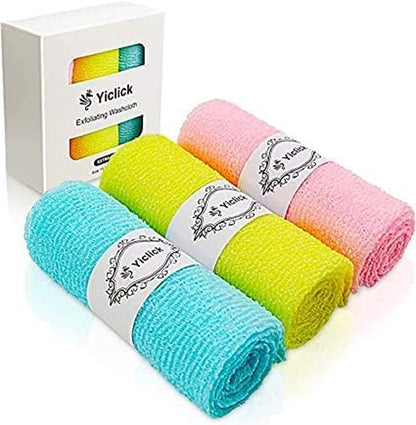 Exfoliating Washcloth Towel- Exfoliating Body Scrubber Exfoliator, Back Scrubber for Shower Bath, Exfoliate Rags Wash Cloths, Loofah Lufa Sponge, Body Scrub & Exfoliation Women Men
