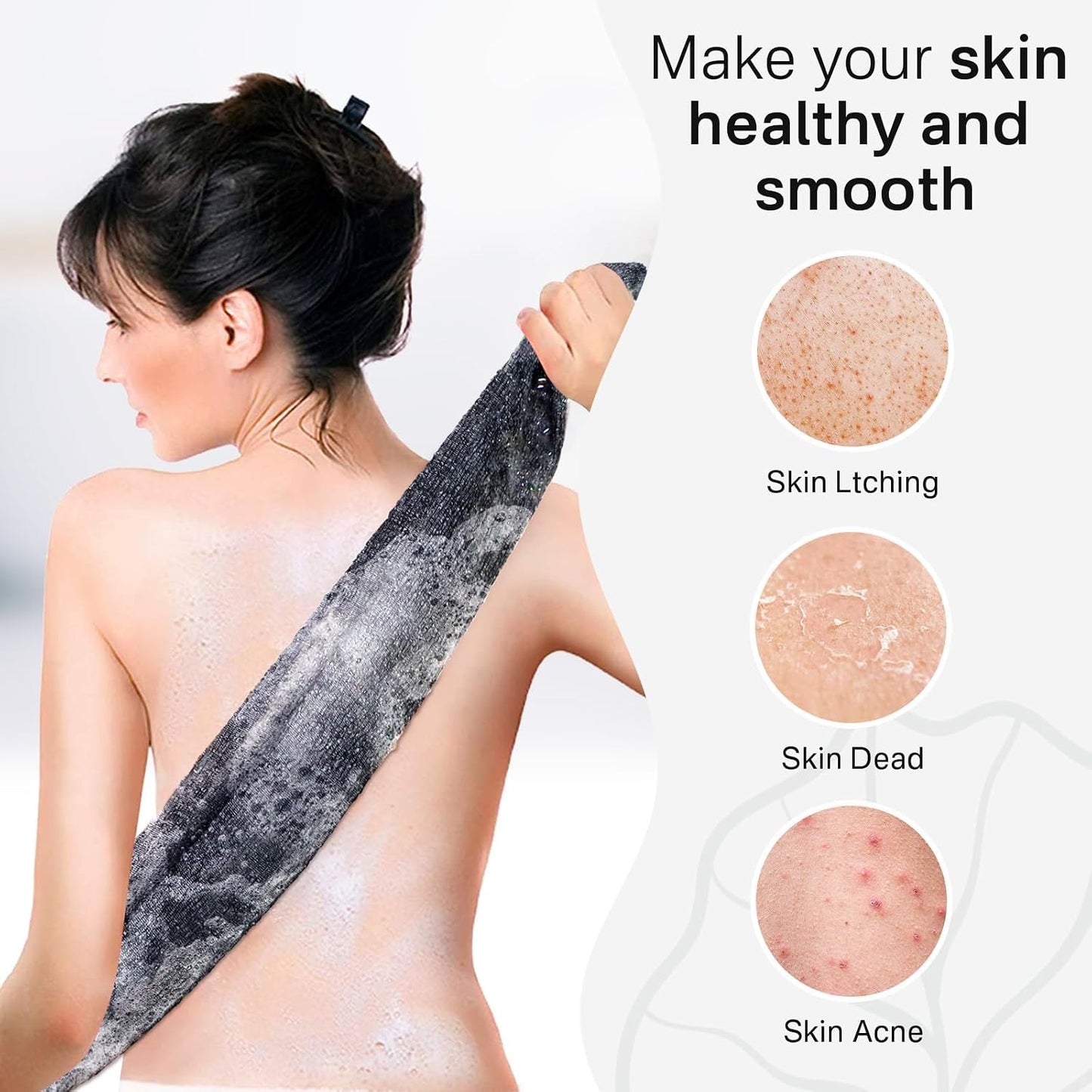 Exfoliating Washcloth Towel- Exfoliating Body Scrubber Exfoliator, Back Scrubber for Shower Bath, Exfoliate Rags Wash Cloths, Loofah Lufa Sponge, Body Scrub & Exfoliation Women Men