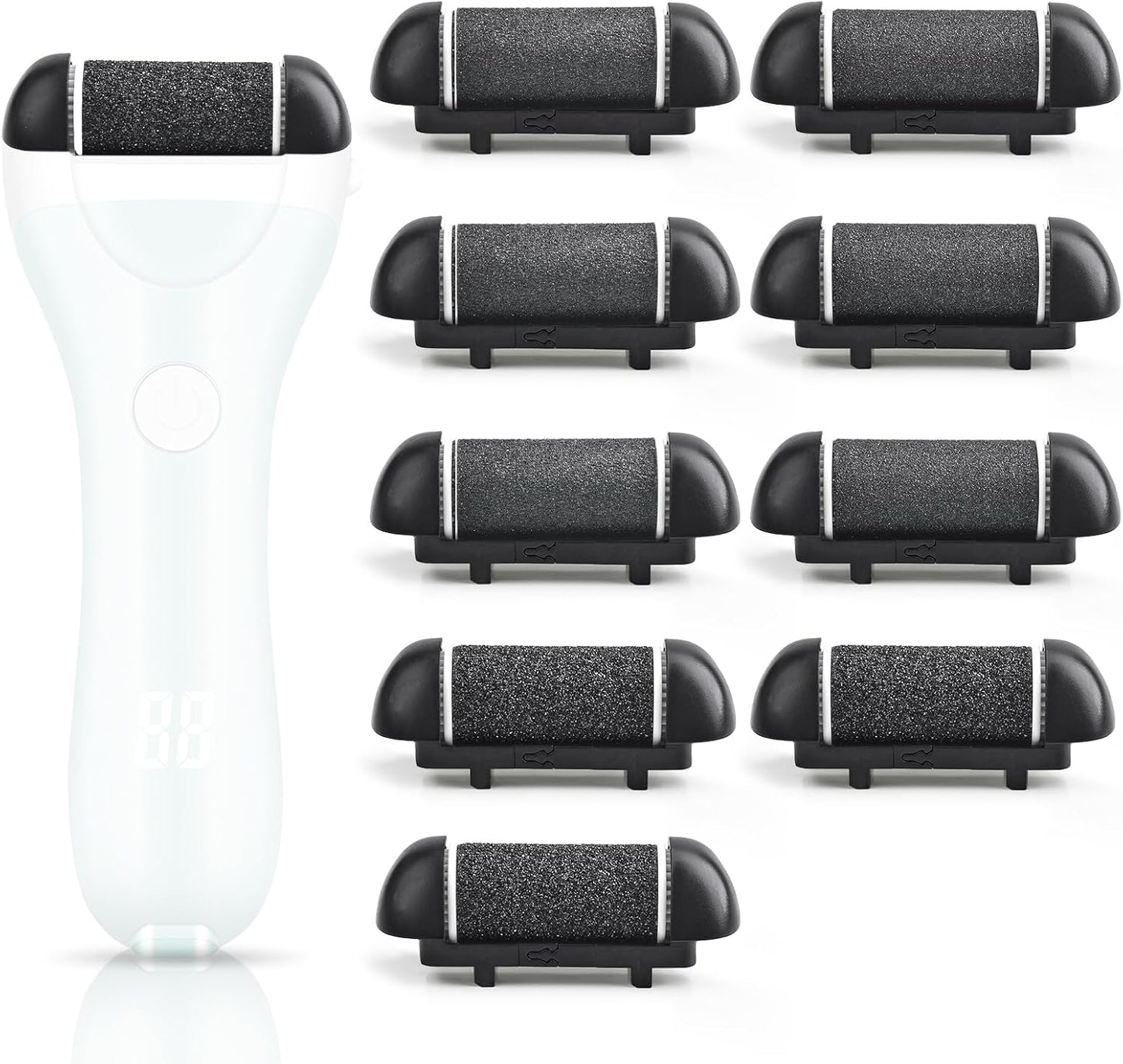 9 Pack Replacement Roller Head for Electric Callus Remover Electric Refill Heads for Electric Callus Remover Foot Grinder,Extra Coarse Regular Coarse Fine Coarse(Excluding Machine)
