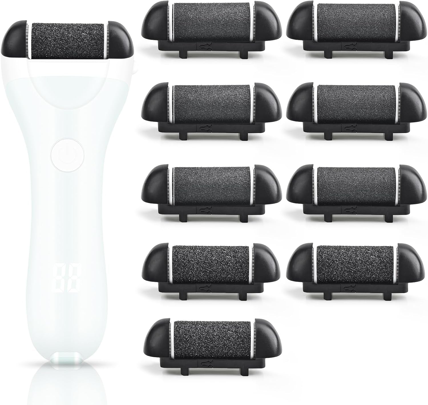 9 Pack Replacement Roller Head for Electric Callus Remover Electric Refill Heads for Electric Callus Remover Foot Grinder,Extra Coarse Regular Coarse Fine Coarse(Excluding Machine)