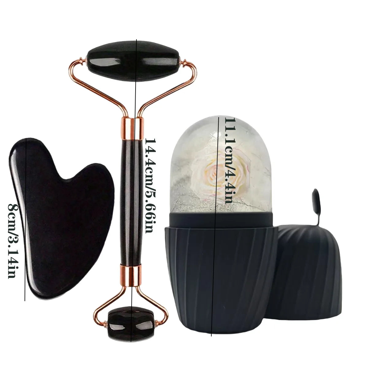 Ice Face Roller Set 1/2/3Pcs Facial Roller Gua Sha Mold Cube Face Massage Lifting Contouring Skin Care Tool