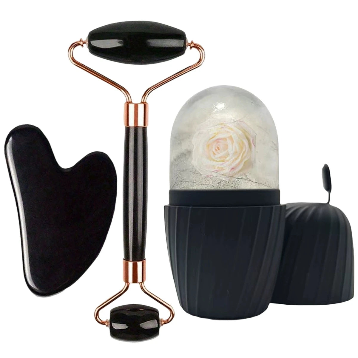 Ice Face Roller Set 1/2/3Pcs Facial Roller Gua Sha Mold Cube Face Massage Lifting Contouring Skin Care Tool