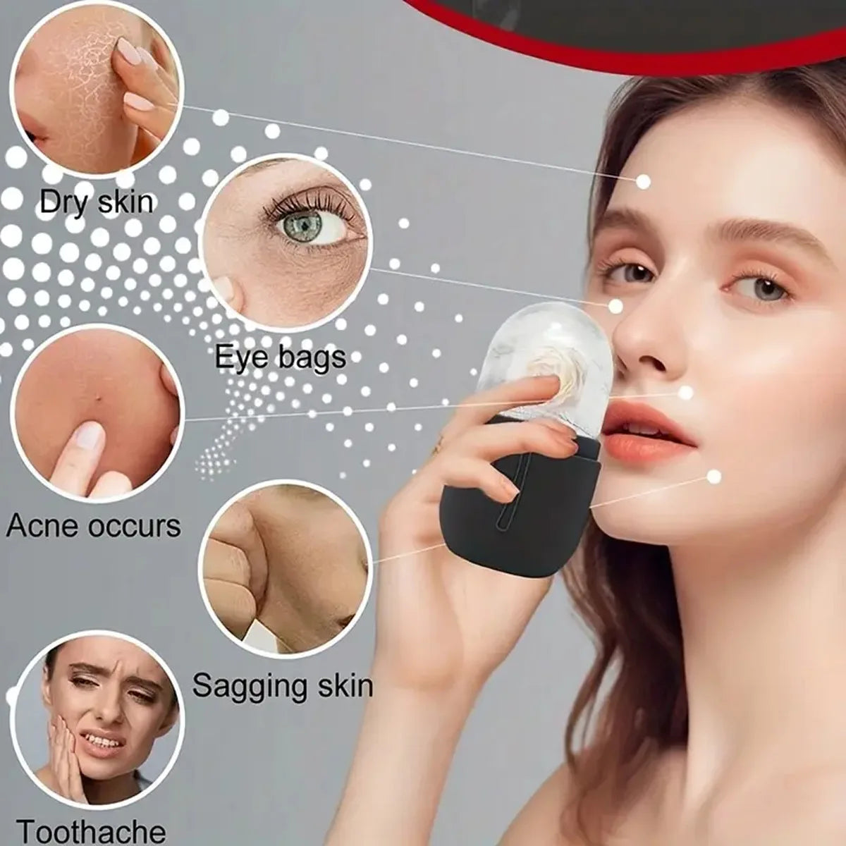 Ice Face Roller Set 1/2/3Pcs Facial Roller Gua Sha Mold Cube Face Massage Lifting Contouring Skin Care Tool