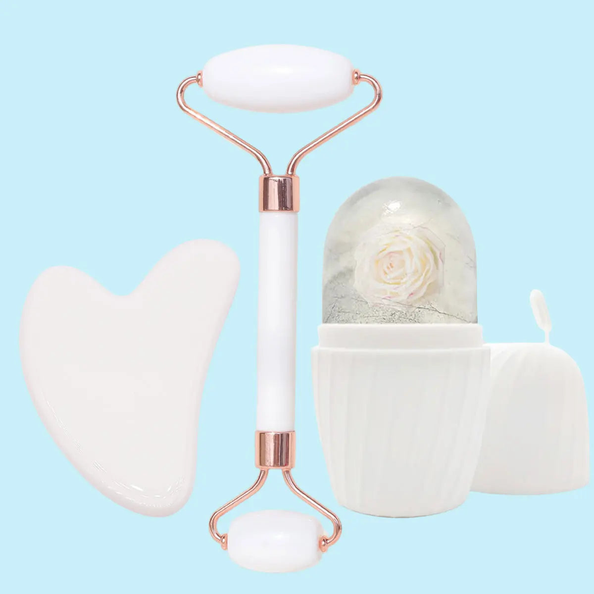 Ice Face Roller Set 1/2/3Pcs Facial Roller Gua Sha Mold Cube Face Massage Lifting Contouring Skin Care Tool