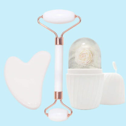 Ice Face Roller Set 1/2/3Pcs Facial Roller Gua Sha Mold Cube Face Massage Lifting Contouring Skin Care Tool