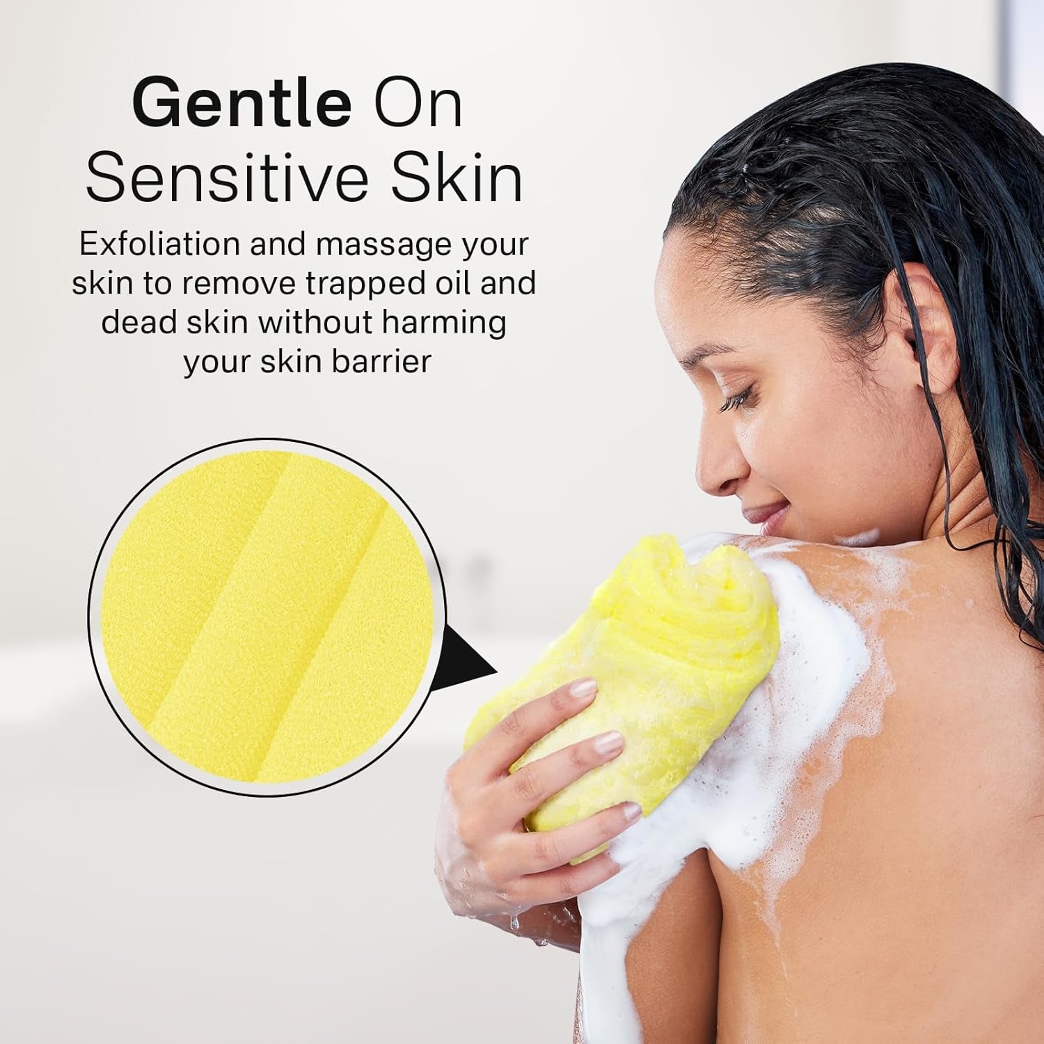 Exfoliating Washcloth Towel- Exfoliating Body Scrubber Exfoliator, Back Scrubber for Shower Bath, Exfoliate Rags Wash Cloths, Loofah Lufa Sponge, Body Scrub & Exfoliation Women Men