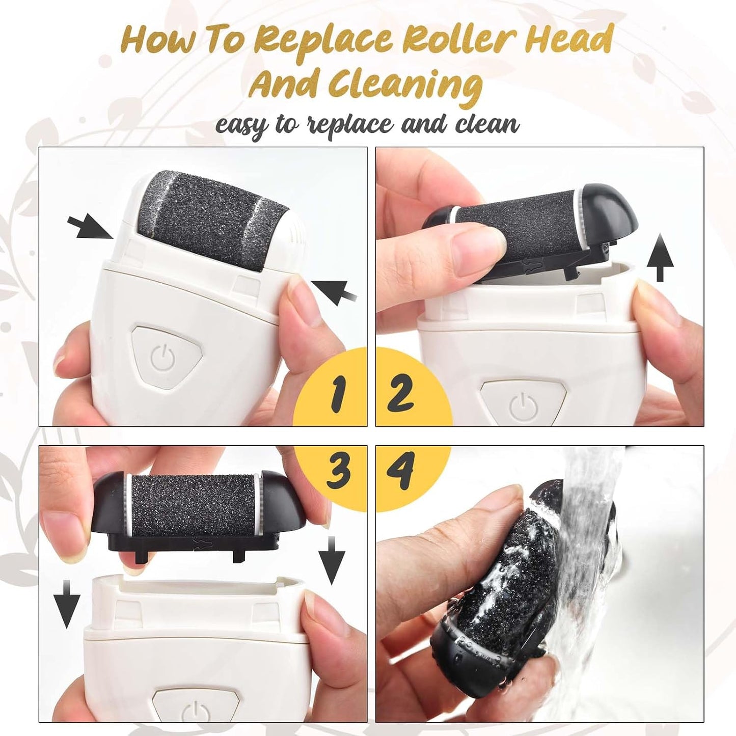 9 Pack Replacement Roller Head for Electric Callus Remover Electric Refill Heads for Electric Callus Remover Foot Grinder,Extra Coarse Regular Coarse Fine Coarse(Excluding Machine)