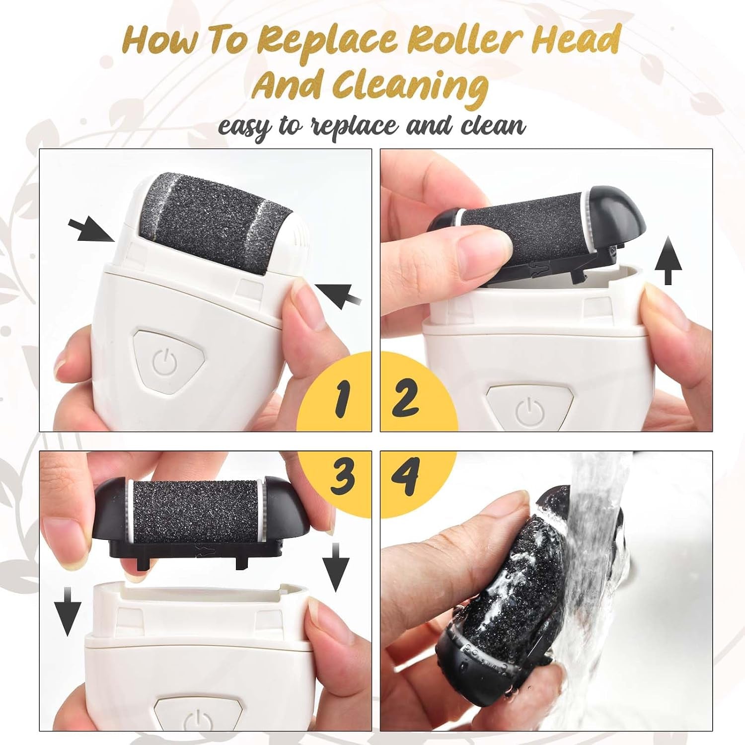 9 Pack Replacement Roller Head for Electric Callus Remover Electric Refill Heads for Electric Callus Remover Foot Grinder,Extra Coarse Regular Coarse Fine Coarse(Excluding Machine)