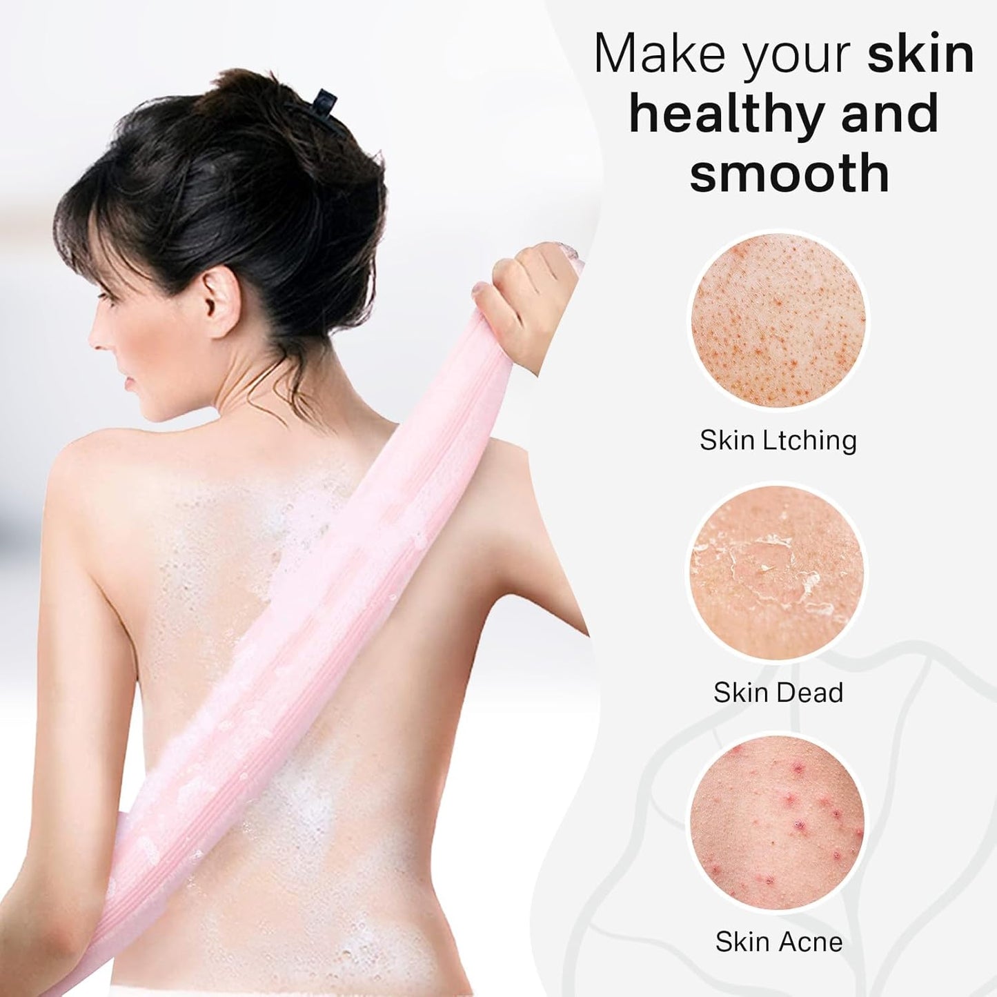 Exfoliating Washcloth Towel- Exfoliating Body Scrubber Exfoliator, Back Scrubber for Shower Bath, Exfoliate Rags Wash Cloths, Loofah Lufa Sponge, Body Scrub & Exfoliation Women Men