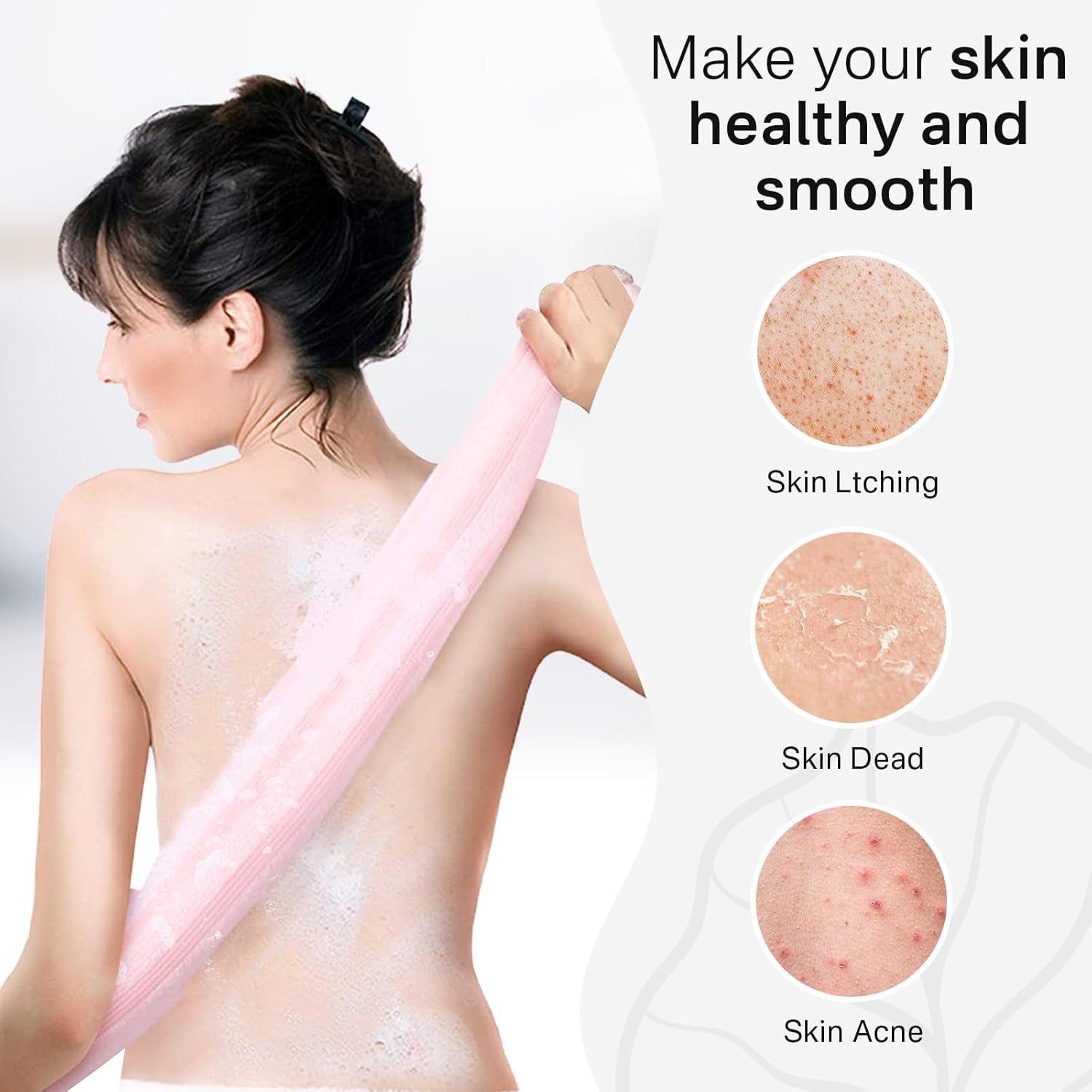 Exfoliating Washcloth Towel- Exfoliating Body Scrubber Exfoliator, Back Scrubber for Shower Bath, Exfoliate Rags Wash Cloths, Loofah Lufa Sponge, Body Scrub & Exfoliation Women Men