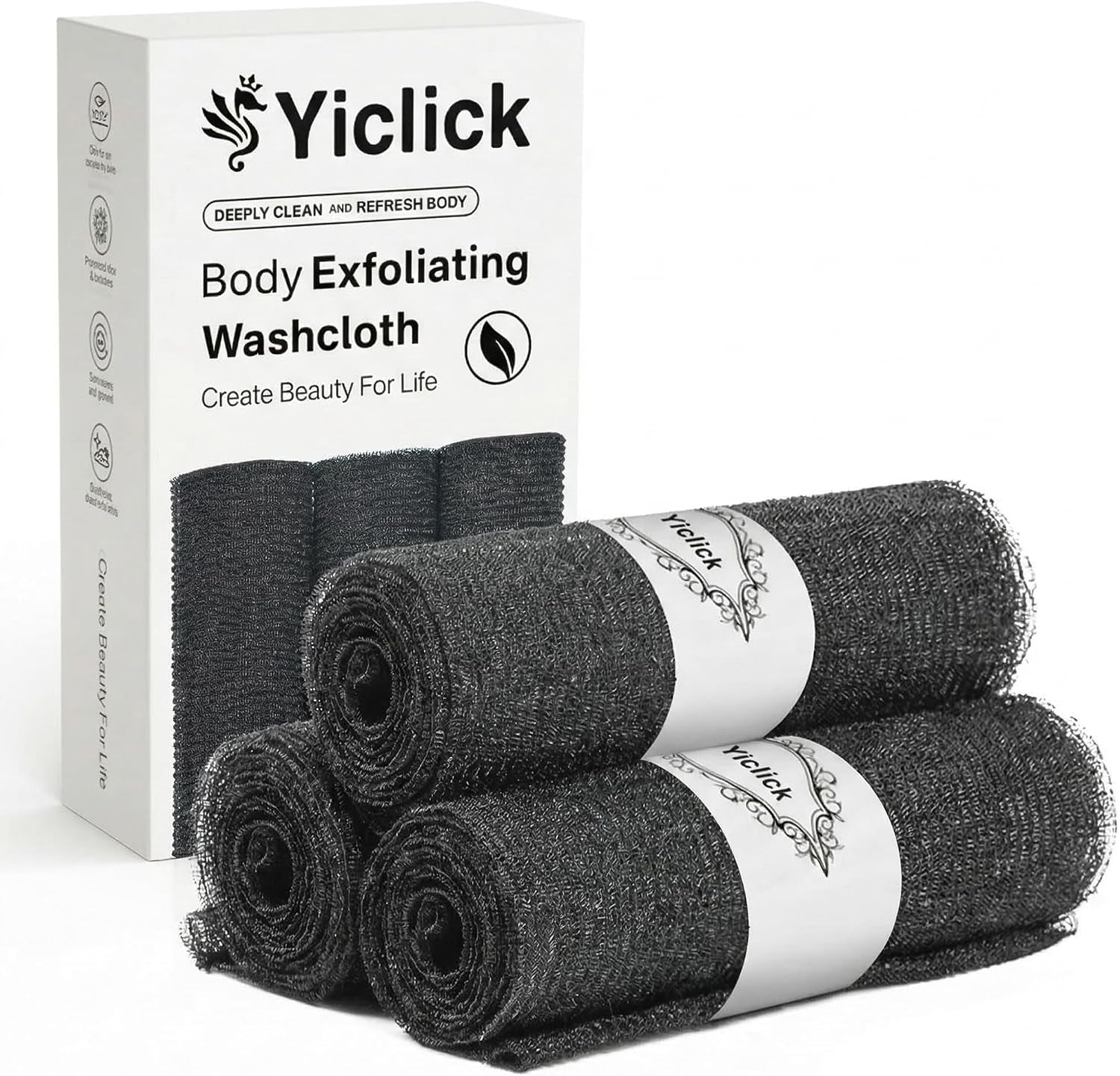 Exfoliating Washcloth Towel- Exfoliating Body Scrubber Exfoliator, Back Scrubber for Shower Bath, Exfoliate Rags Wash Cloths, Loofah Lufa Sponge, Body Scrub & Exfoliation Women Men