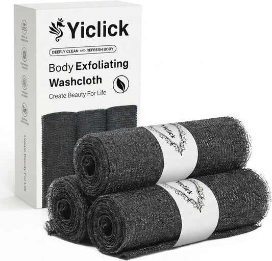 Exfoliating Washcloth Towel- Exfoliating Body Scrubber Exfoliator, Back Scrubber for Shower Bath, Exfoliate Rags Wash Cloths, Loofah Lufa Sponge, Body Scrub & Exfoliation Women Men