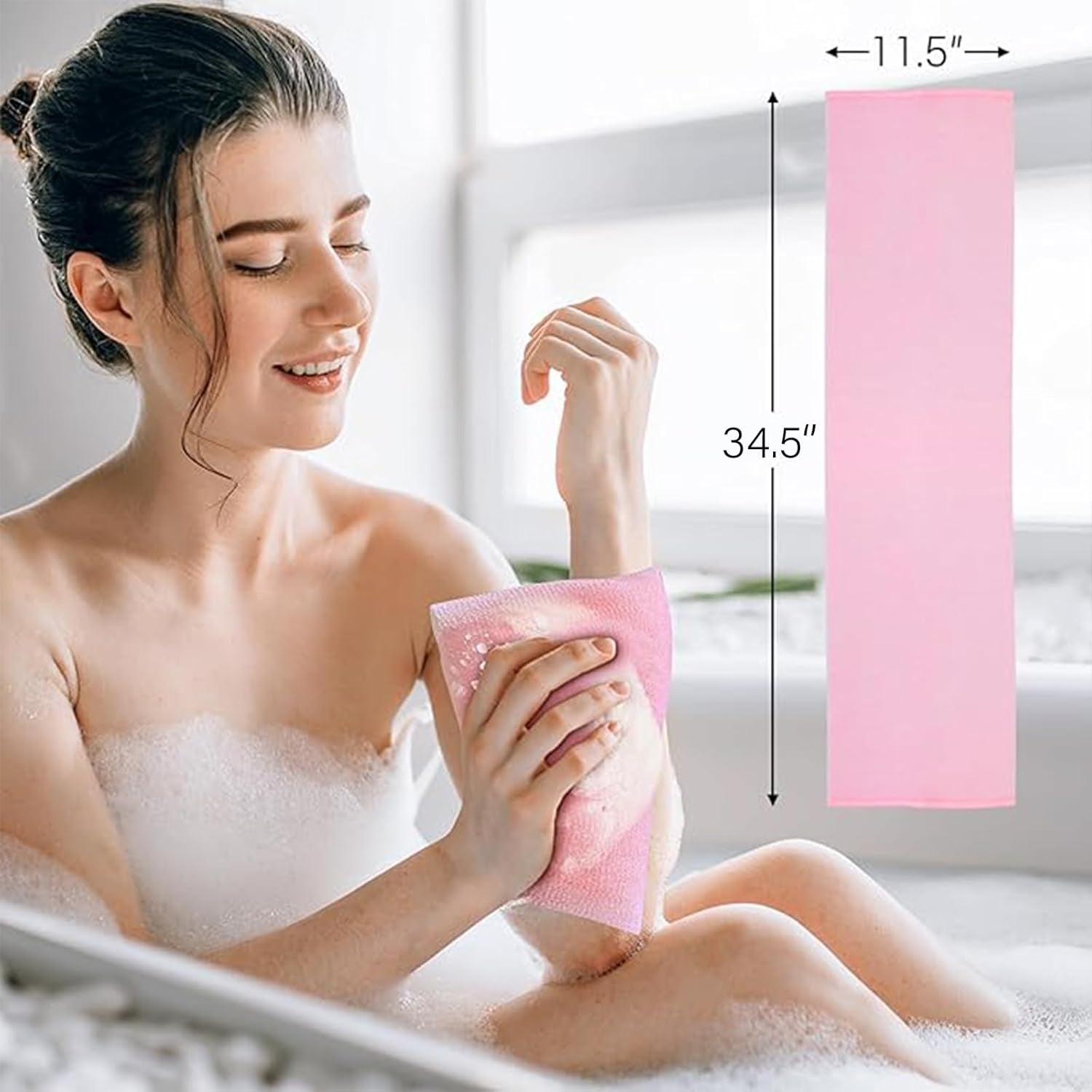 Exfoliating Washcloth Towel- Exfoliating Body Scrubber Exfoliator, Back Scrubber for Shower Bath, Exfoliate Rags Wash Cloths, Loofah Lufa Sponge, Body Scrub & Exfoliation Women Men